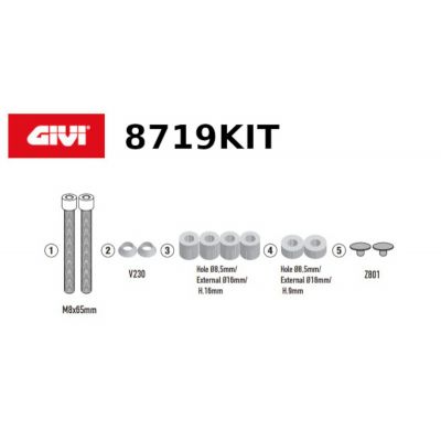 GIVI 8719KIT Kit specifico per montare i portavaligie laterali PL8717 e PLOS8717CAM per BENELLI TRK 702 - TRK 702 X 2023 / 2024