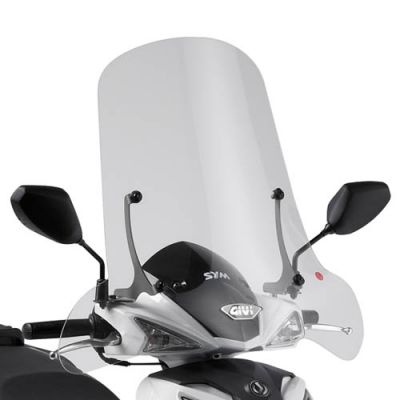 GIVI 297A Parabrezza trasparente con attacchi per SYM symphony sr 50-125-151 2010 / 2016