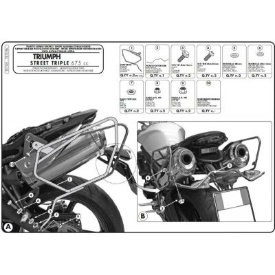 GIVI TE705 Telaietti specifici per borse laterali Easylock o borse soffici laterali per TRIUMPH STREET TRIPLE 675 2007 / 2012