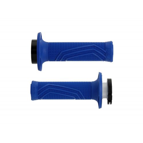 DOMINO coppia manopole blu D-Lock con ghiere Push-Pull