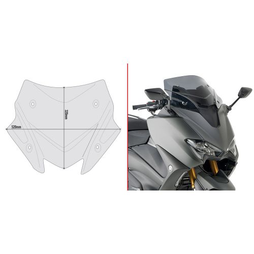 GIVI D2147B Parabrezza basso sportivo fumé per YAMAHA T-MAX 560 2020 / 2021