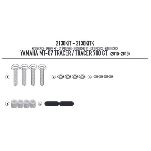 GIVI 2130KIT Kit per montare attacco bauletto posteriore per YAMAHA TRACER 700 2016 / 2024