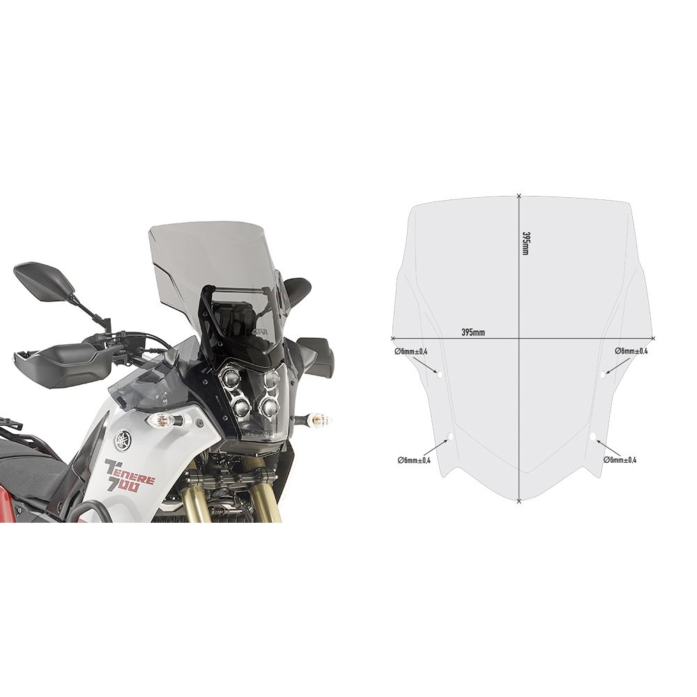 GIVI D2145S Cupolino fumé per YAMAHA TENERE 700 2019 / 2024