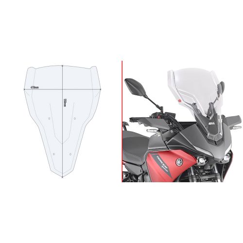 GIVI D2148ST Cupolino trasparente per YAMAHA TRACER 7 / GT 2020 / 2024