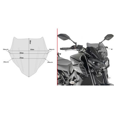 GIVI A2132 Cupolino fumé per YAMAHA MT-09 2017 / 2020