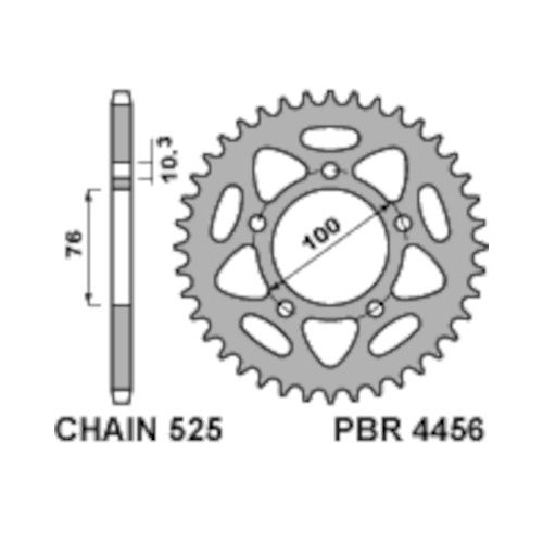 PBR 4456 Corona in acciaio passo 525 denti 36