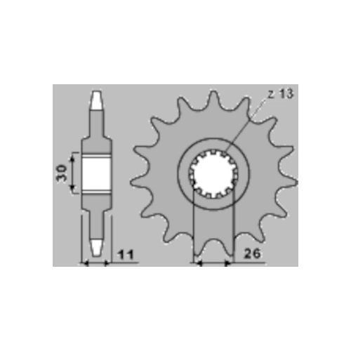 PBR 2091 Pignone in acciaio passo 525 denti 16