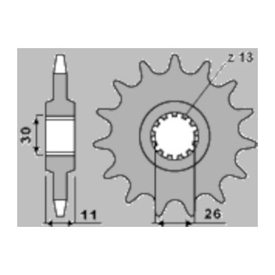 PBR 2091 Pignone in acciaio passo 525 denti 16