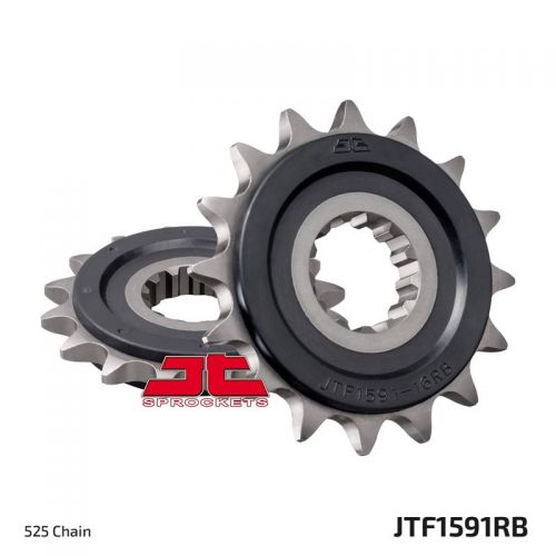 JT JTF1591.16RB Pignone in acciaio con gomma antirumore passo 525 denti 16