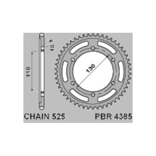 PBR 4385 Corona in acciaio passo 525 denti 42