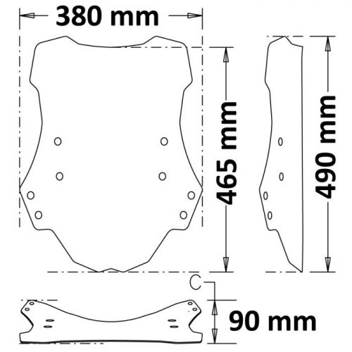 ISOTTA SC221-FC Cupolino media protezione fumé chiaro per BENELLI TRK 502 2017 / 2023