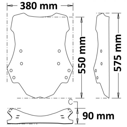 ISOTTA SC222 Cupolino Alta Protezione Trasparente per BENELLI TRK 502 2017 / 2023