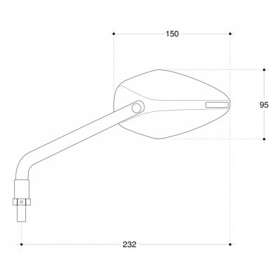 BARRACUDA Retrovisori EGO CARBON Universali Moto Naked Scooter