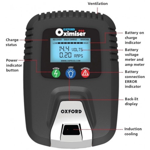 Oxford Oximiser 900 caricabatterie mantenitore batteria moto scooter quad