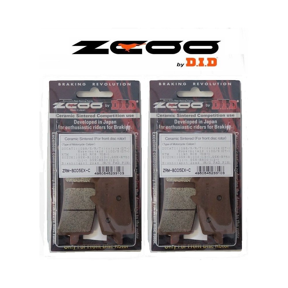 ZCOO B005 EXC - 2 COPPIE PASTIGLIE FRENO ANTERIORE